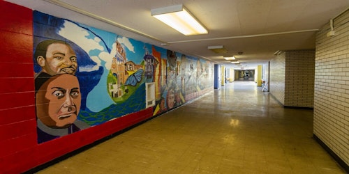 interior view of school hallway