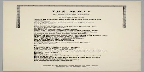 Printed copy of The Wall